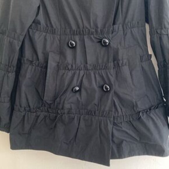 Cinzia Rocca Due Witchy Chic Whimsigoth Tired Ruffled Short Rain Coat Size 2 - Picture 3 of 12